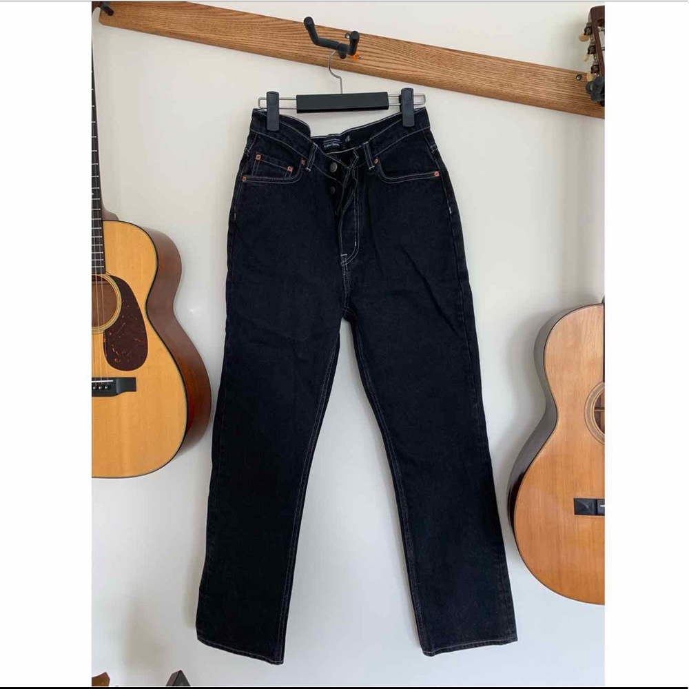 [&other stories] crop high-rise black jeans size28